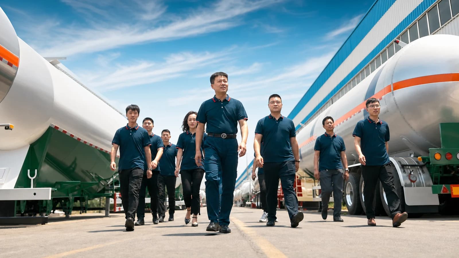 Shengrun team with finished tanker semi-trailers